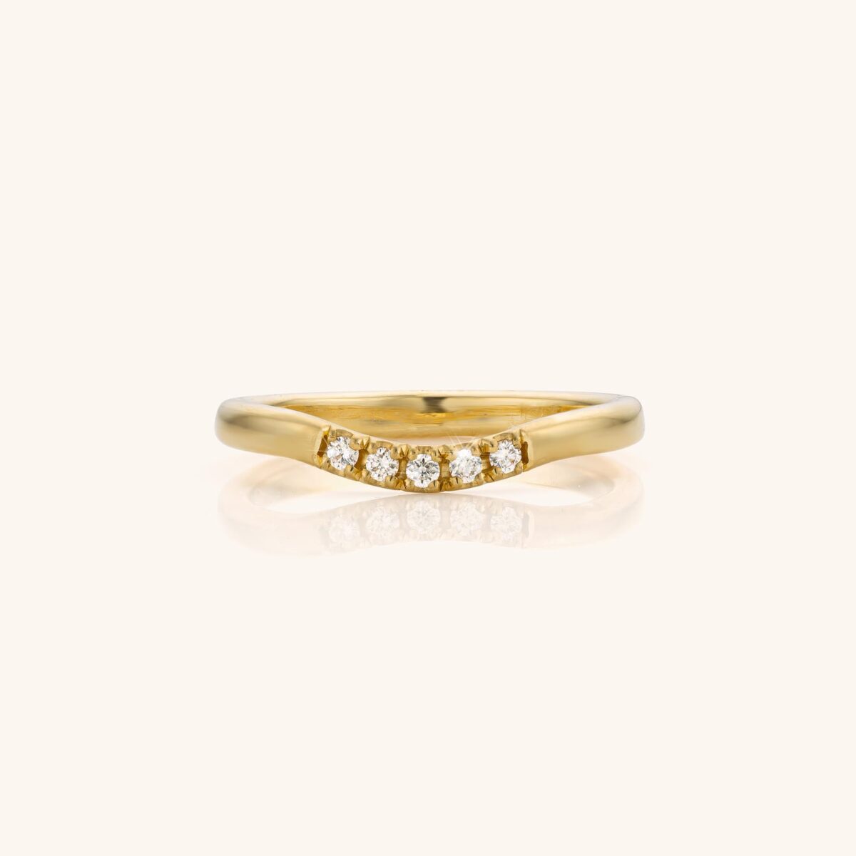 Nora - boogring 2.2mm 5 diamanten 1.5mm
