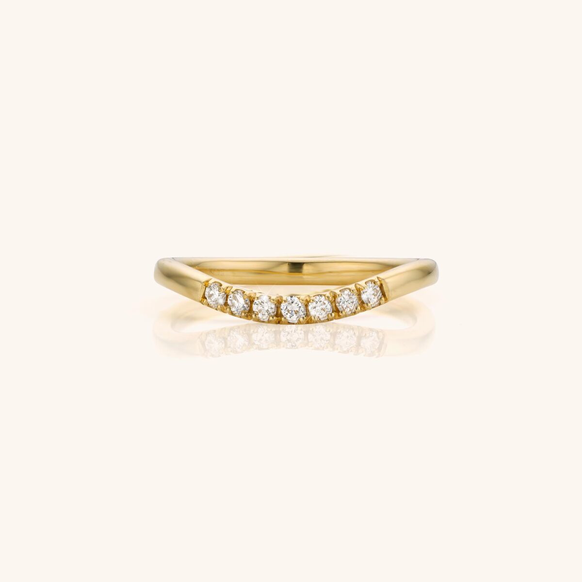 boogring 7 diamantjes 0.015ct geelgoud