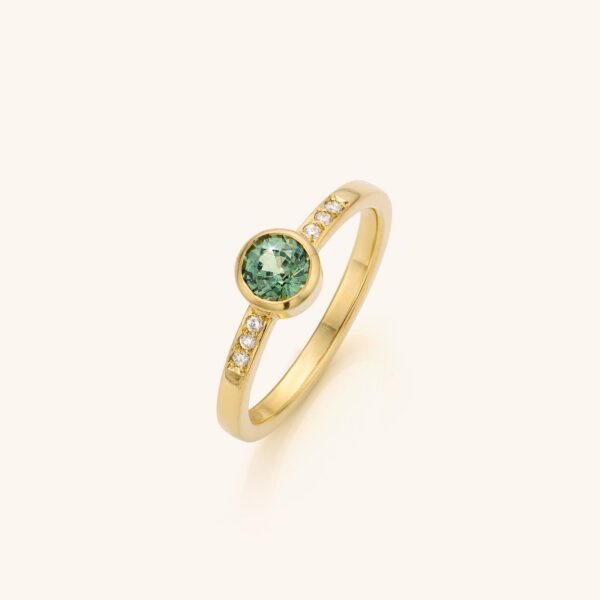 Louise - Solitair Rond Saffier - 5mm